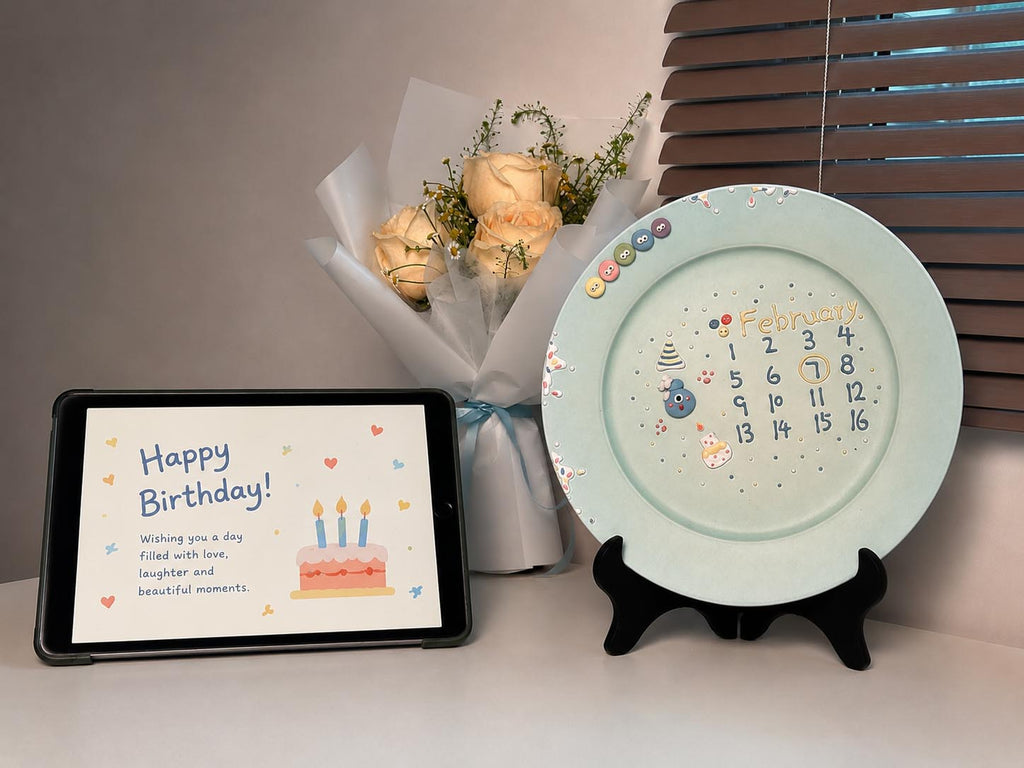 Custom Ceramic Birthday Gift Set – Personalized Plate