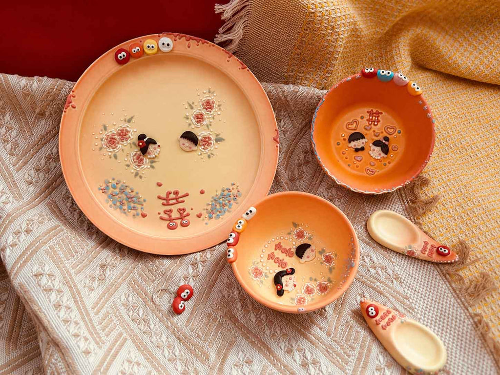 Personalized Wedding Ceramic Set – Custom Gift for Couples