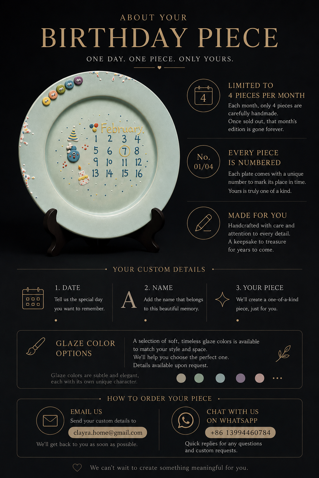 Custom Ceramic Birthday Gift Set – Personalized Plate